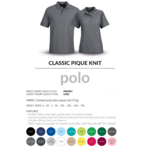 Classic 175g Pique Knit Golf Shirt - adults (unisex)