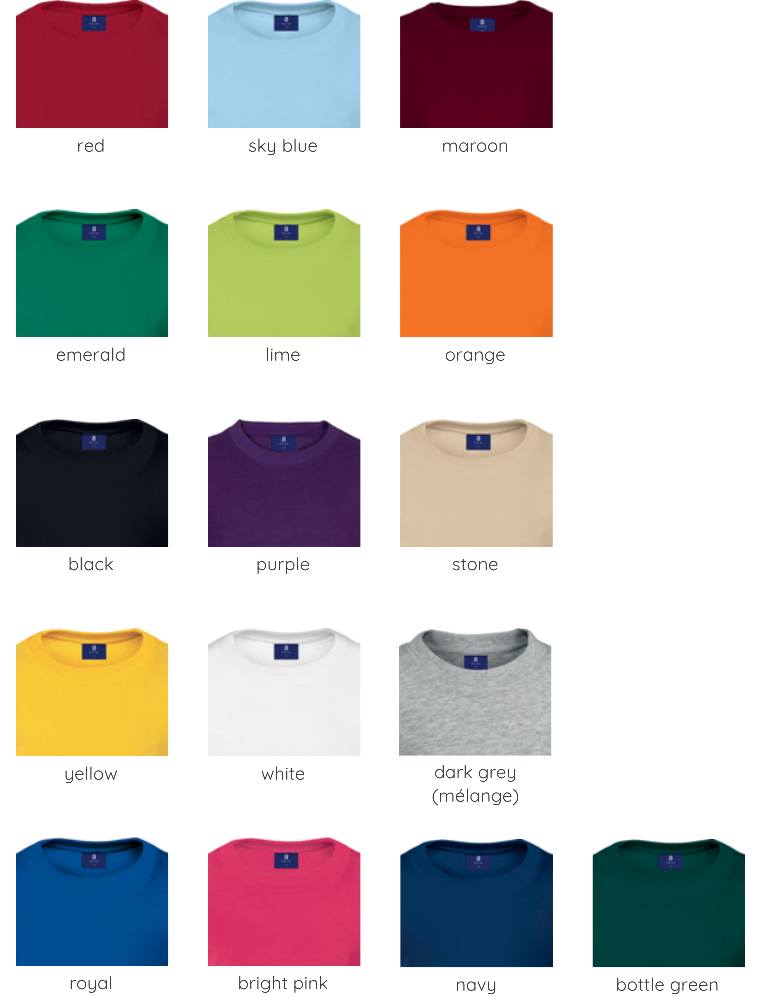 145g Crew Neck Tee Shirts - Kids