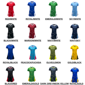 Mitzuma Blaze Sublimated Netball Kit - Complete Set (dresses and hotpants) (new for 2026)